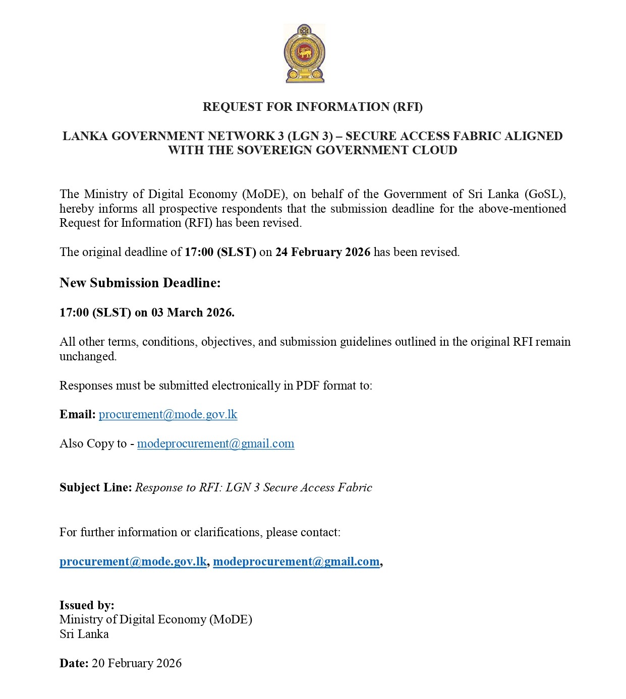 LANKA GOVERNMENT NETWORK 3